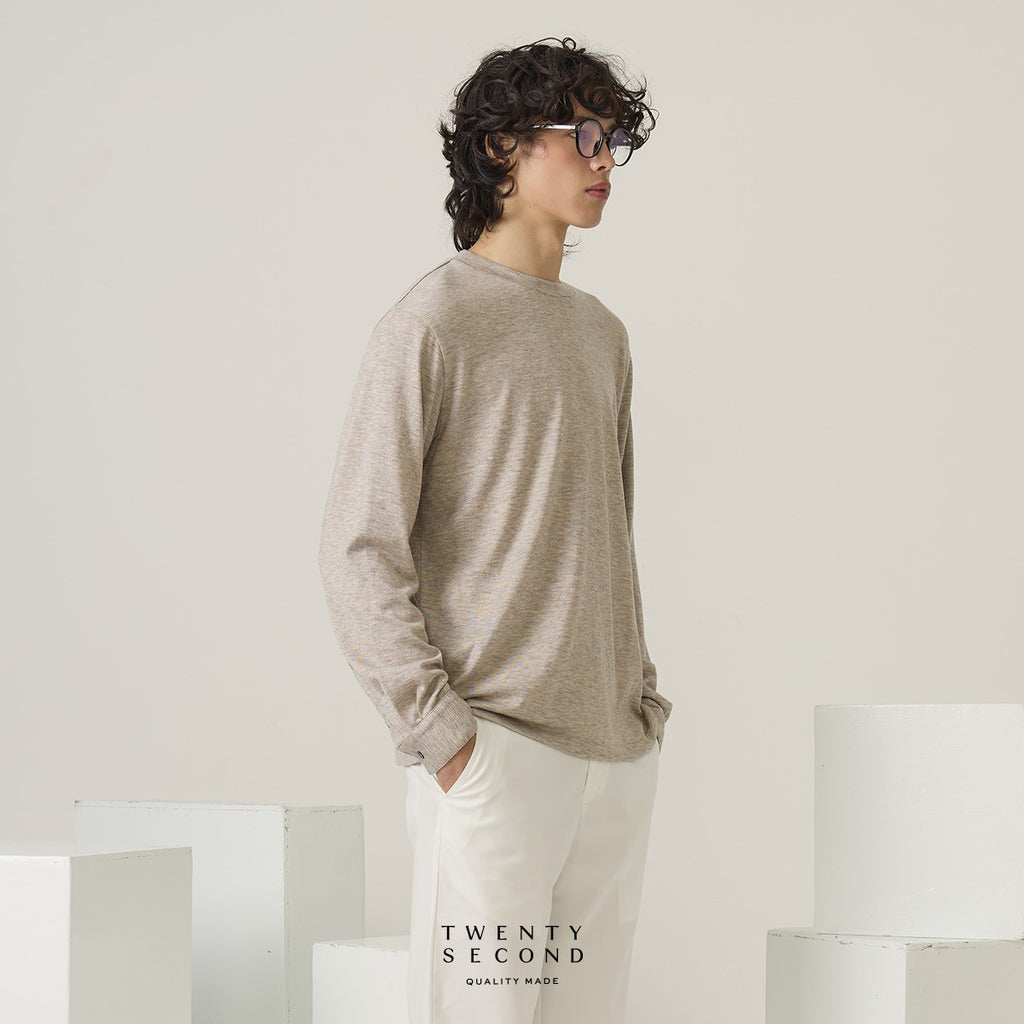 OLIVER LONG SLEEVES TEE - KHAKI