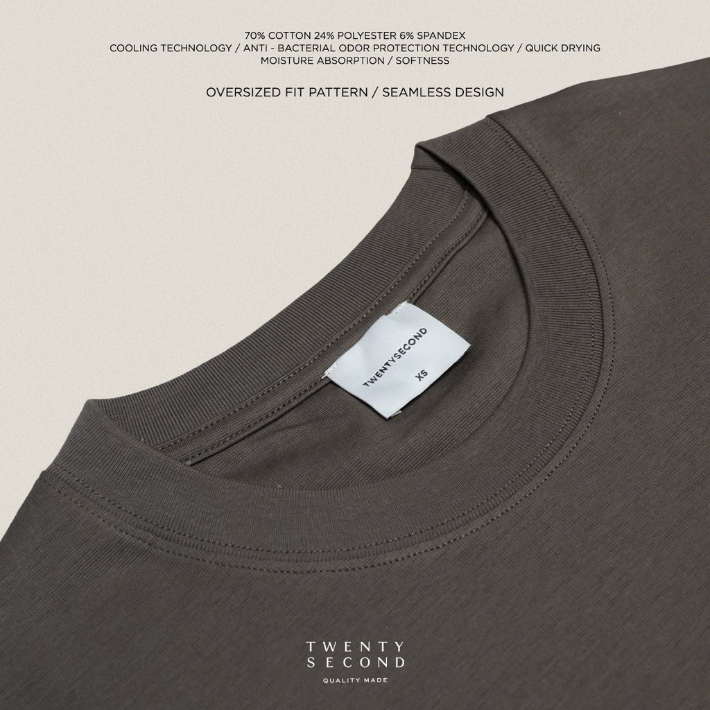 RELAXCOOL SEAMLESS OVERSIZED TEE - DARK GREY