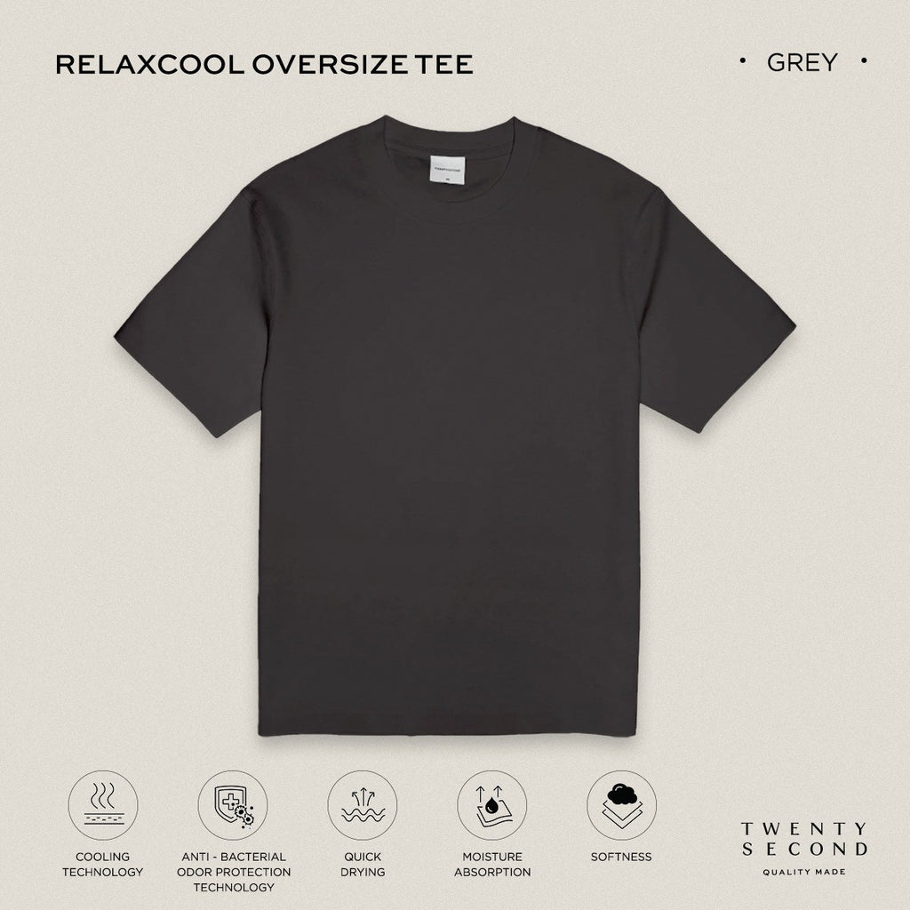 RELAXCOOL SEAMLESS OVERSIZED TEE - DARK GREY