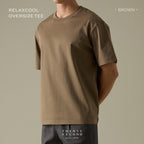 RELAXCOOL SEAMLESS OVERSIZED TEE - BROWN