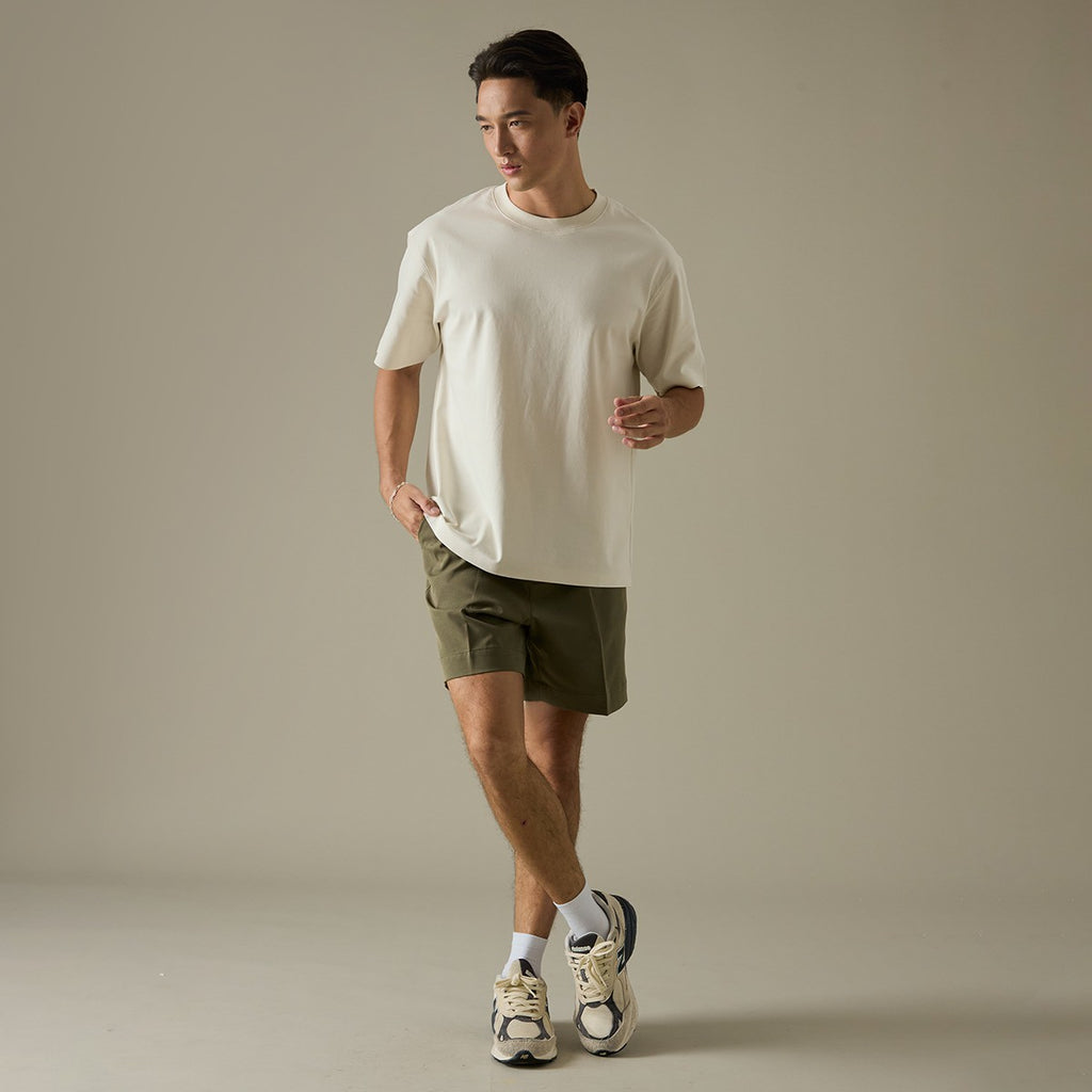 RELAXCOOL SEAMLESS OVERSIZED TEE - BEIGE