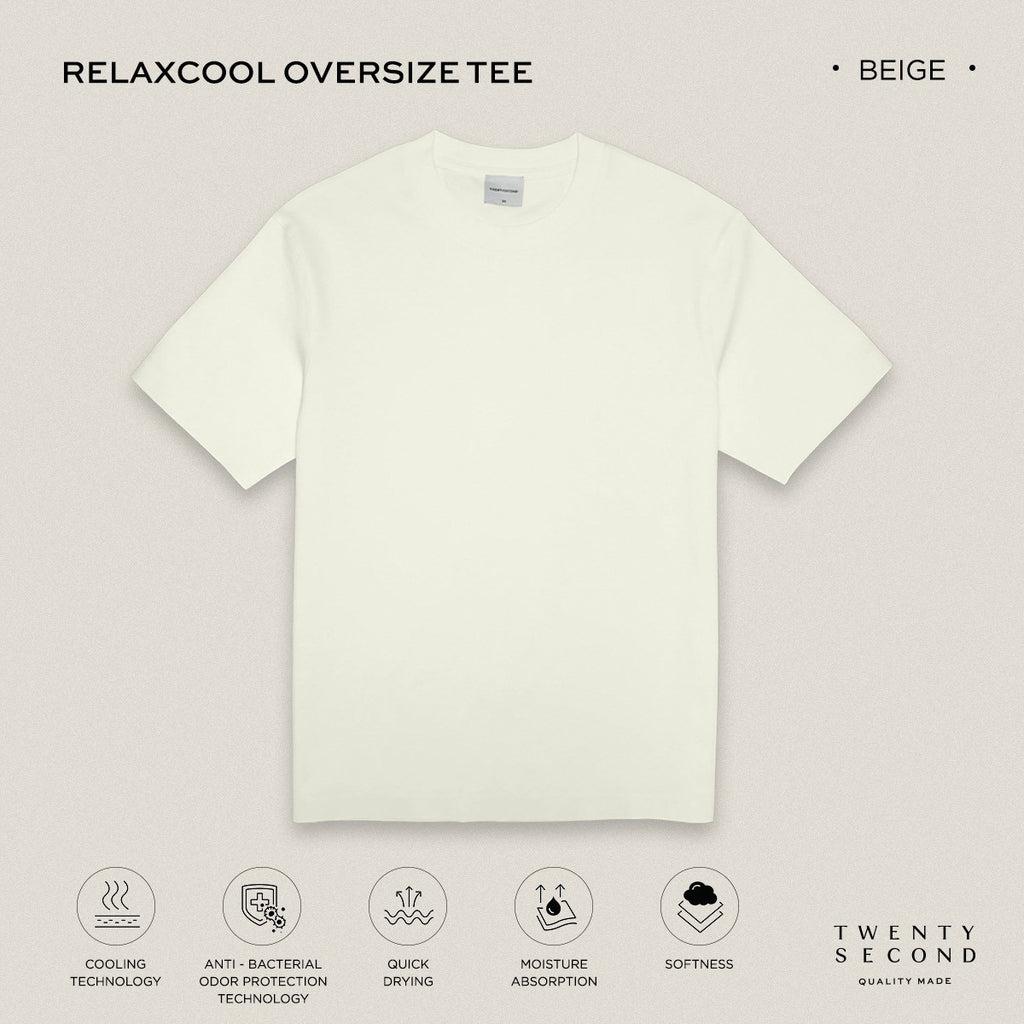 RELAXCOOL SEAMLESS OVERSIZED TEE - BEIGE