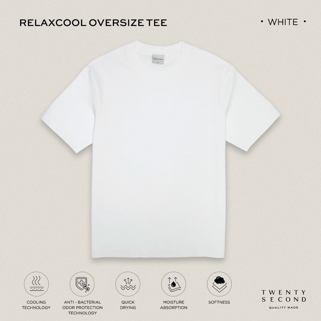 RELAXCOOL SEAMLESS OVERSIZED TEE - WHITE