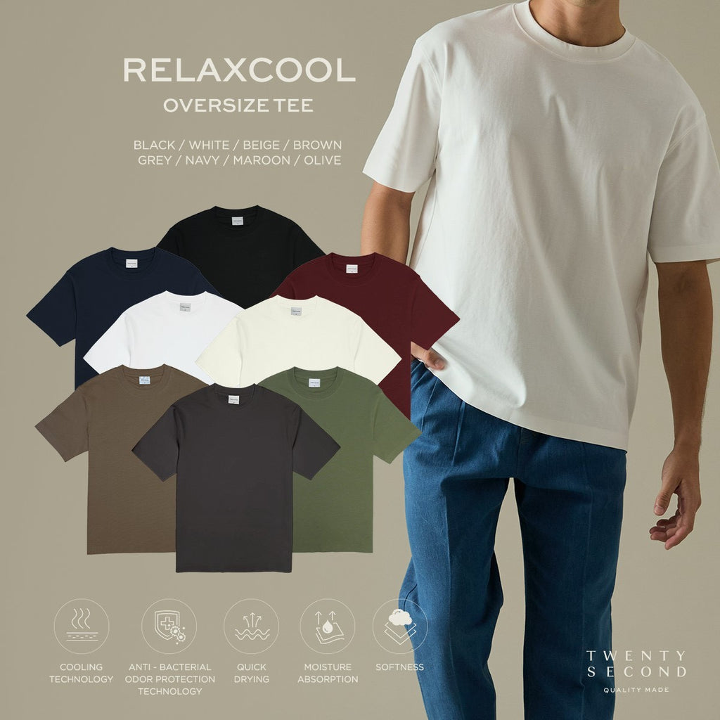 RELAXCOOL SEAMLESS OVERSIZED TEE - DARK GREY