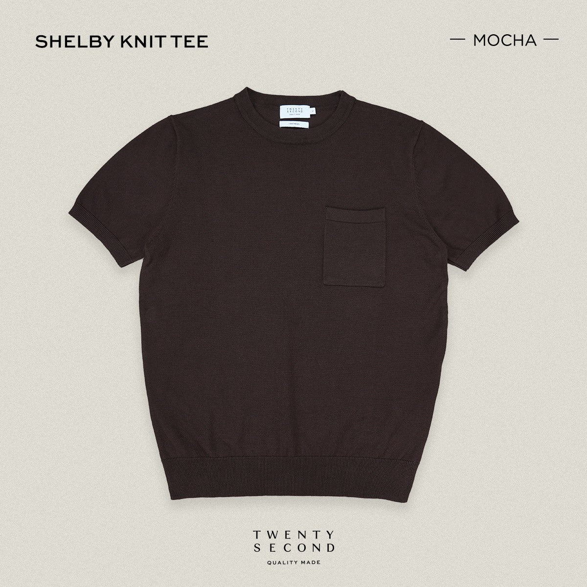 SHELBY KNIT TEE - MOCHA