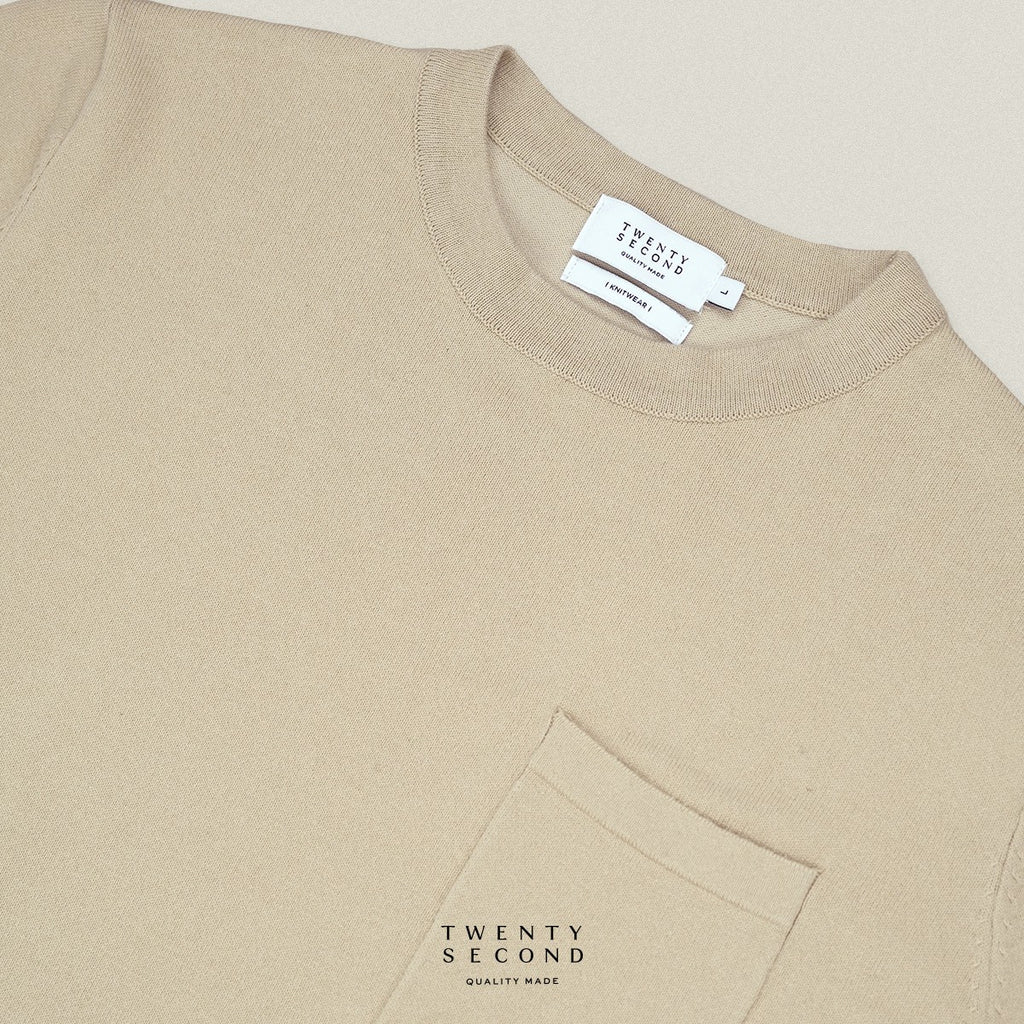 SHELBY KNIT TEE - KHAKI