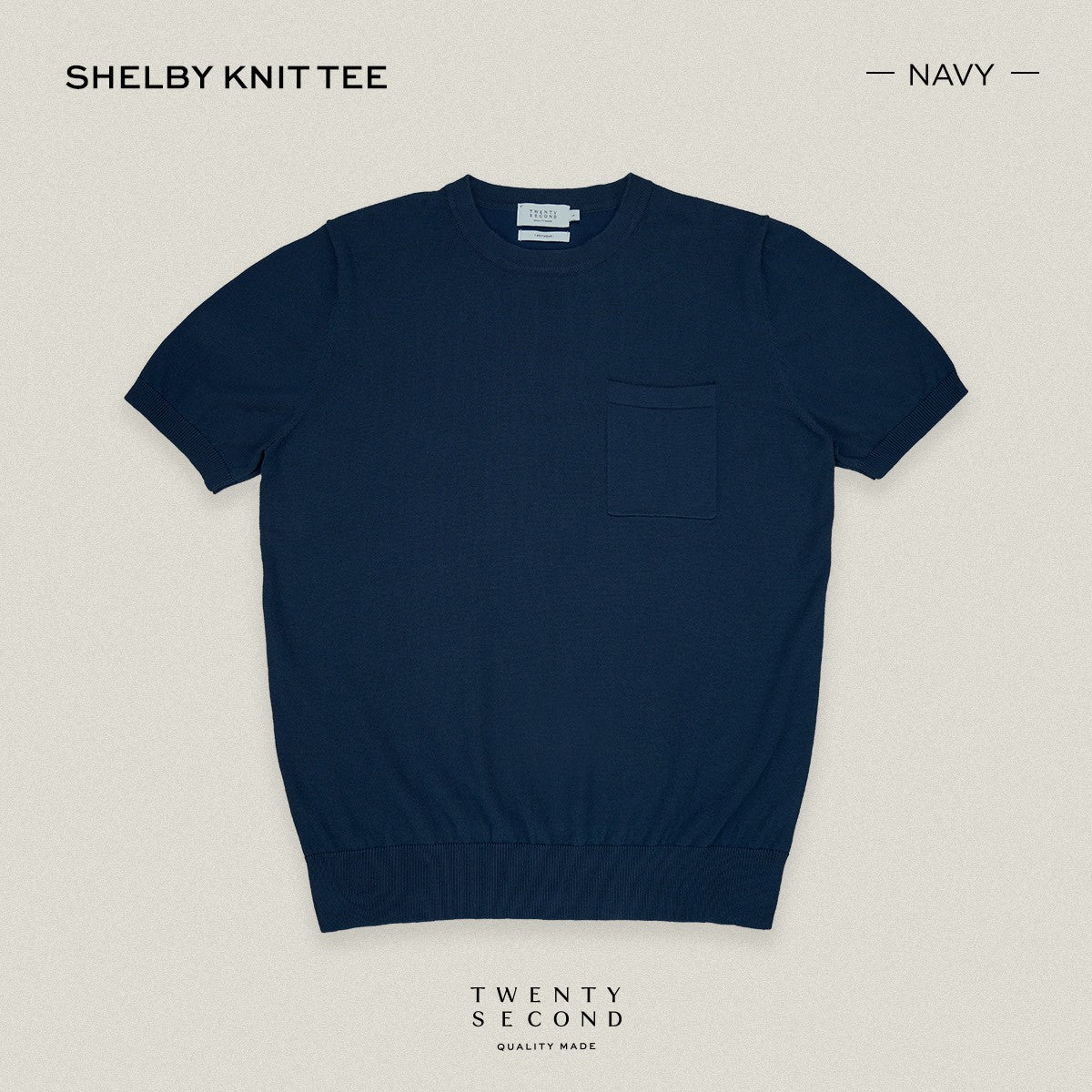 SHELBY KNIT TEE - NAVY