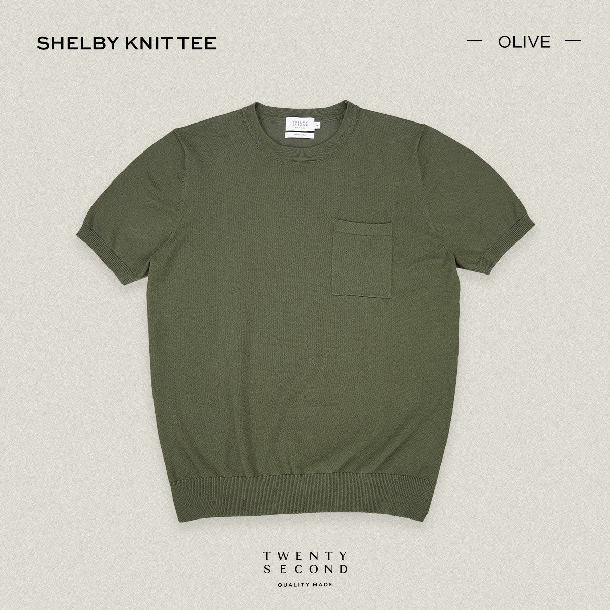 SHELBY KNIT TEE - OLIVE