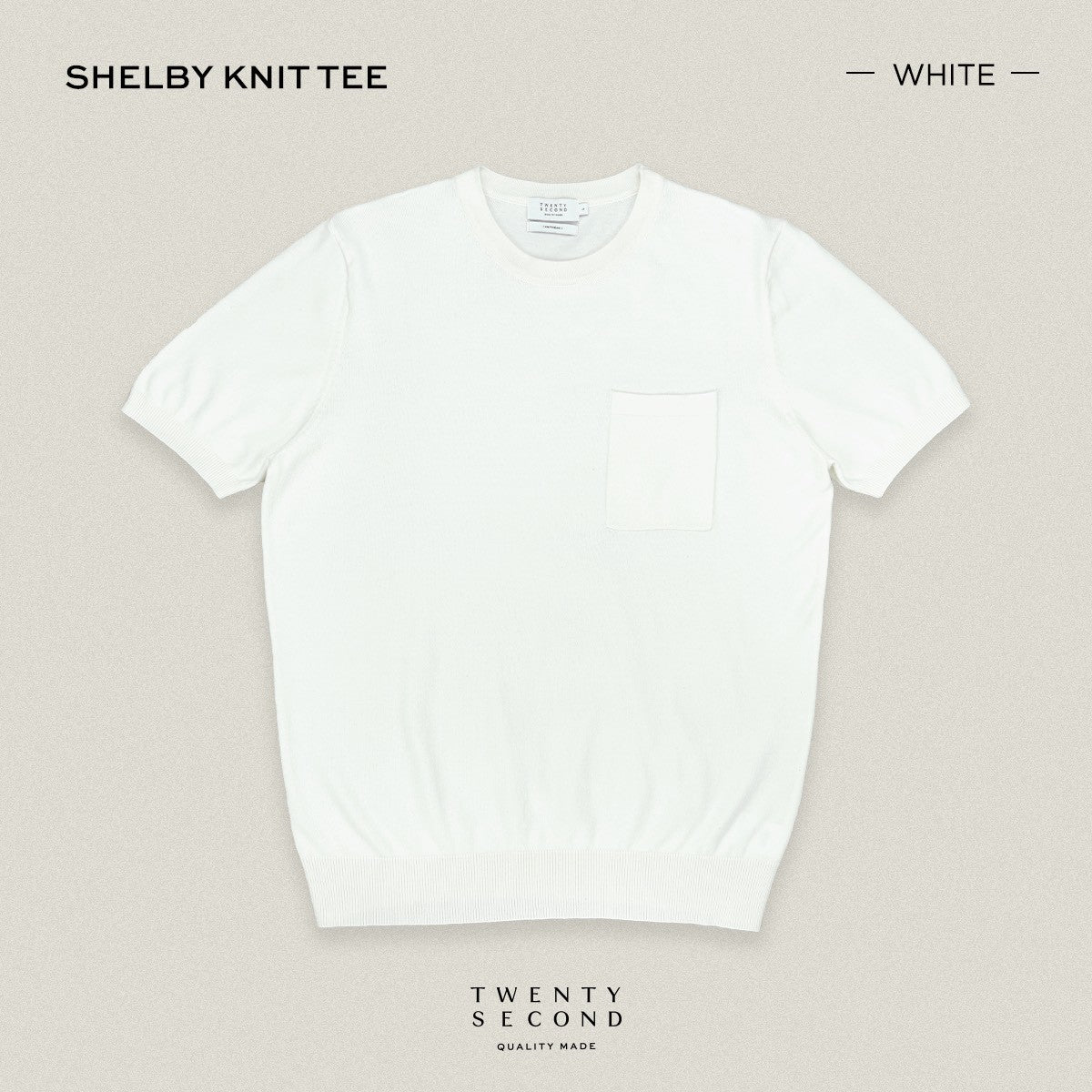 SHELBY KNIT TEE - WHITE