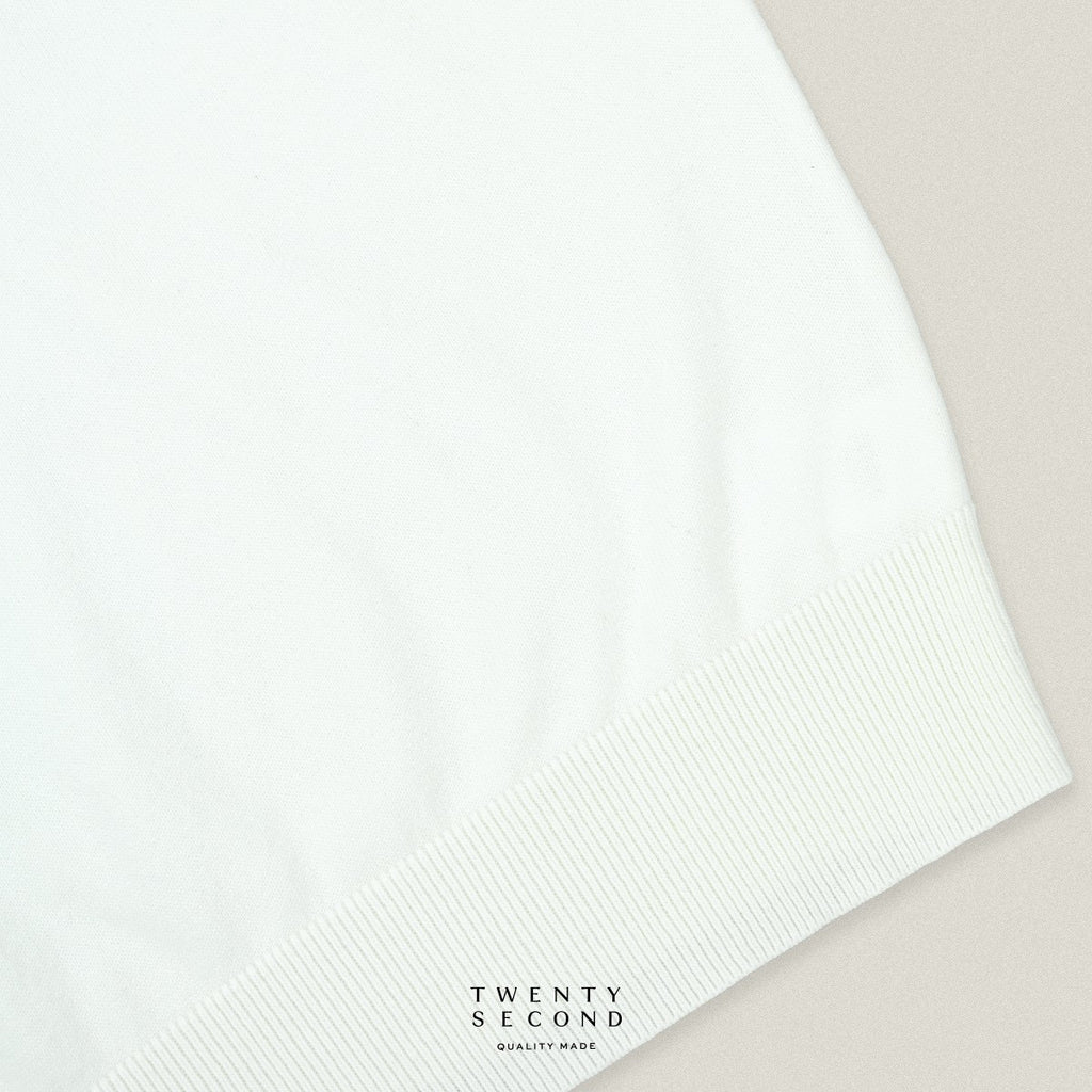 SHELBY KNIT TEE - WHITE