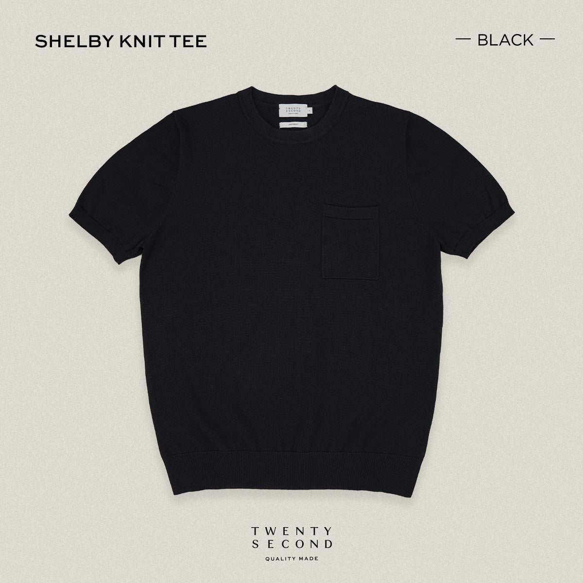 SHELBY KNIT TEE - BLACK