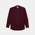 ETON BAND COLLAR SHIRT - MAROON