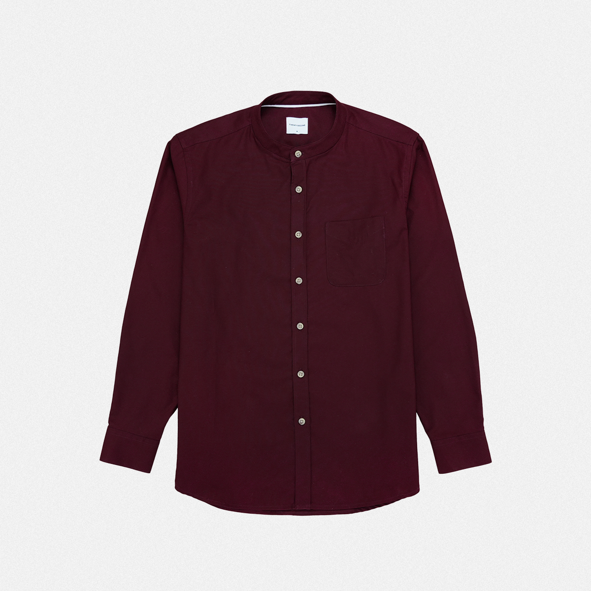 ETON BAND COLLAR SHIRT - MAROON