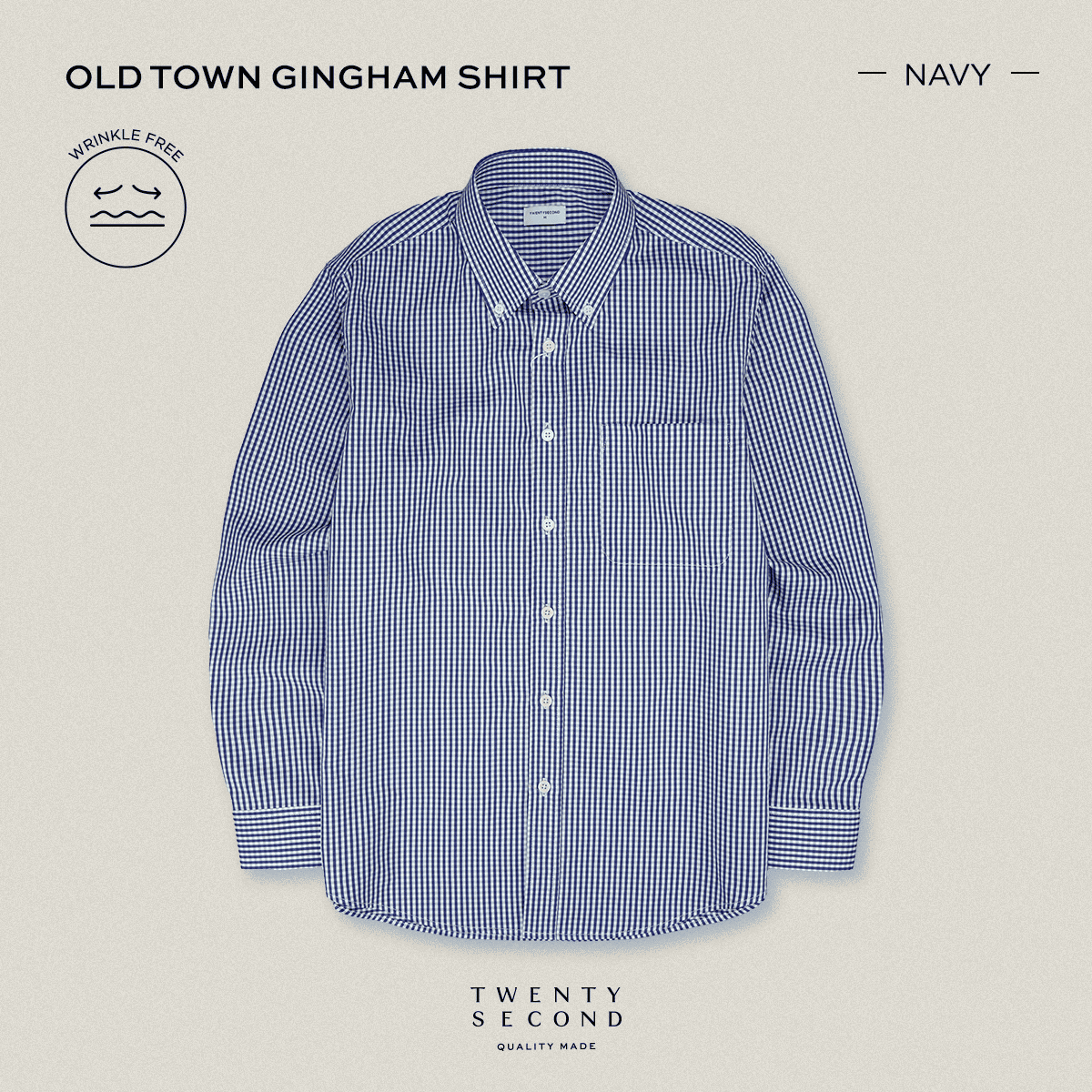 OLD TOWN GINGHAM SHIRTS - NAVY