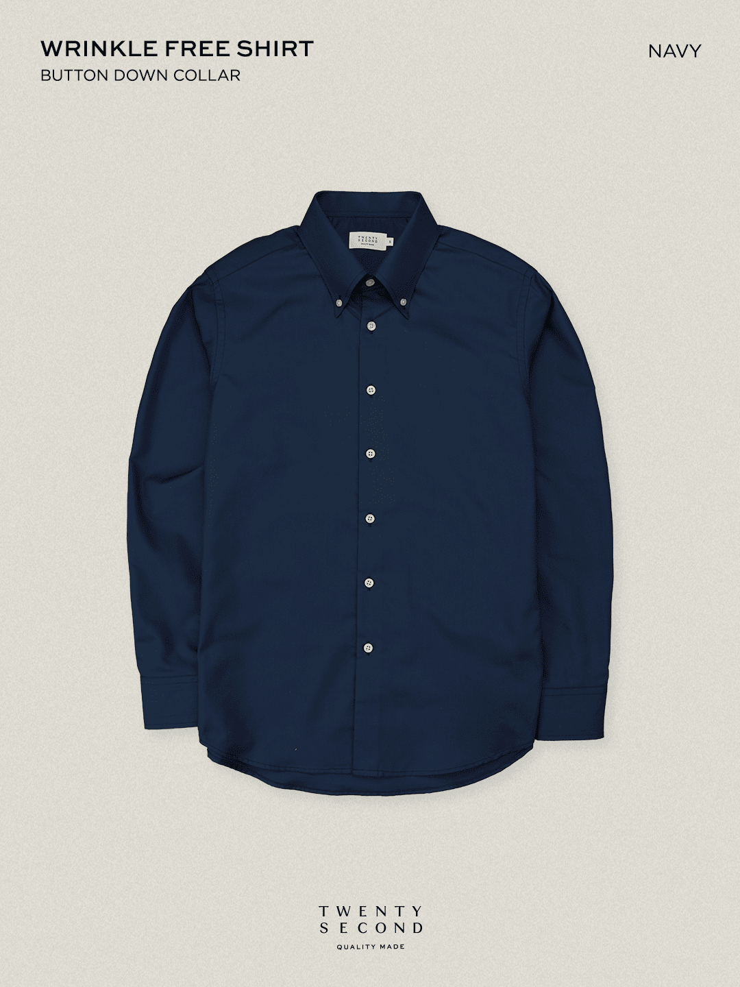 WRINKLE FREE BTD SHIRT - DARK BLUE (Slim Fit)