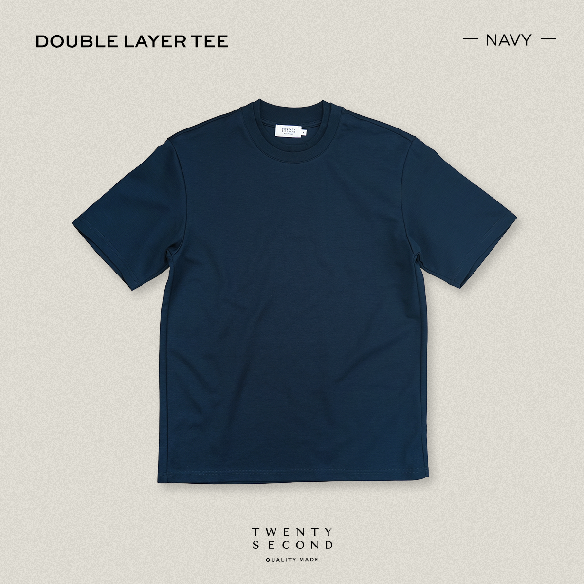 DOUBLE LAYER TEE - NAVY
