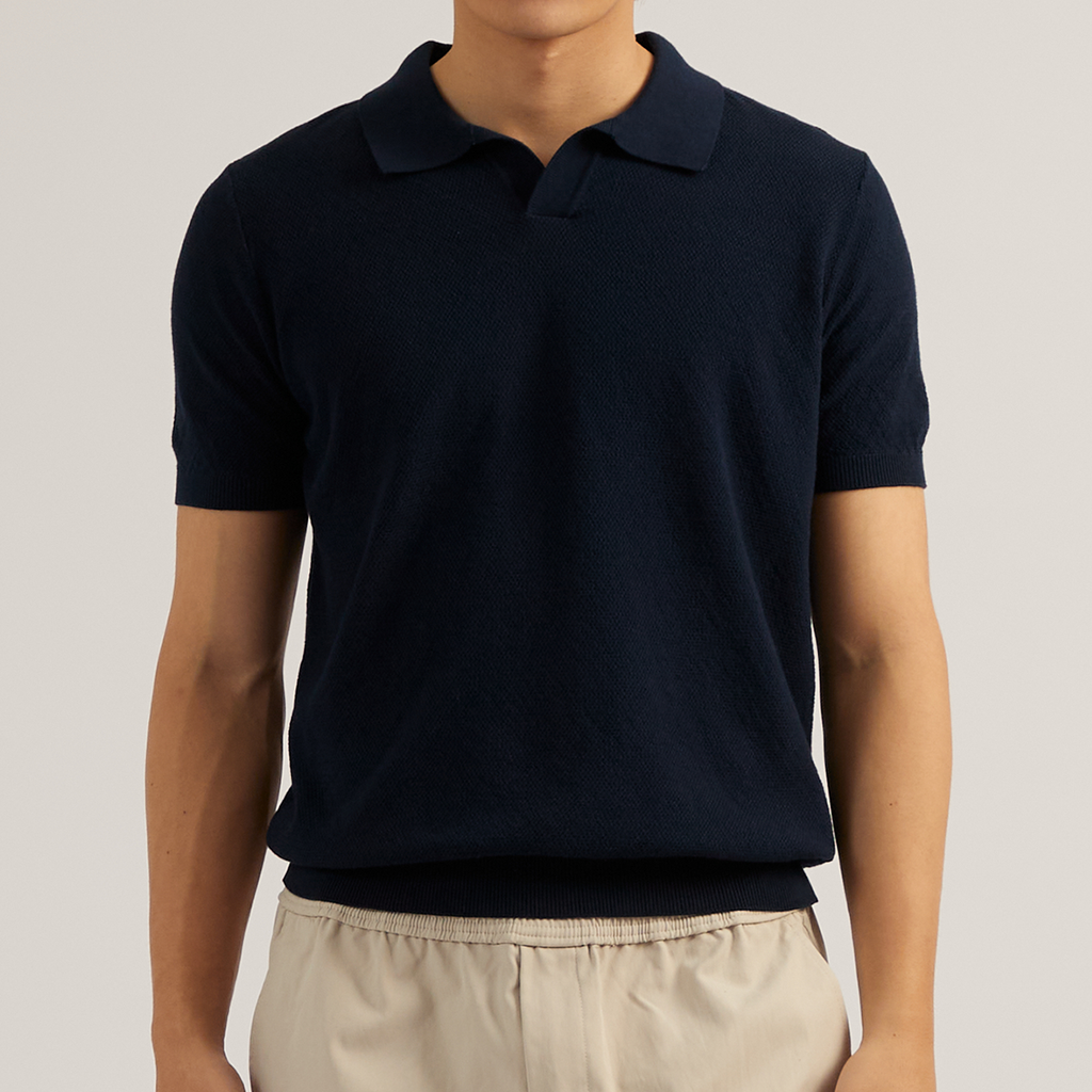 LUCCA KNIT POLO - NAVY
