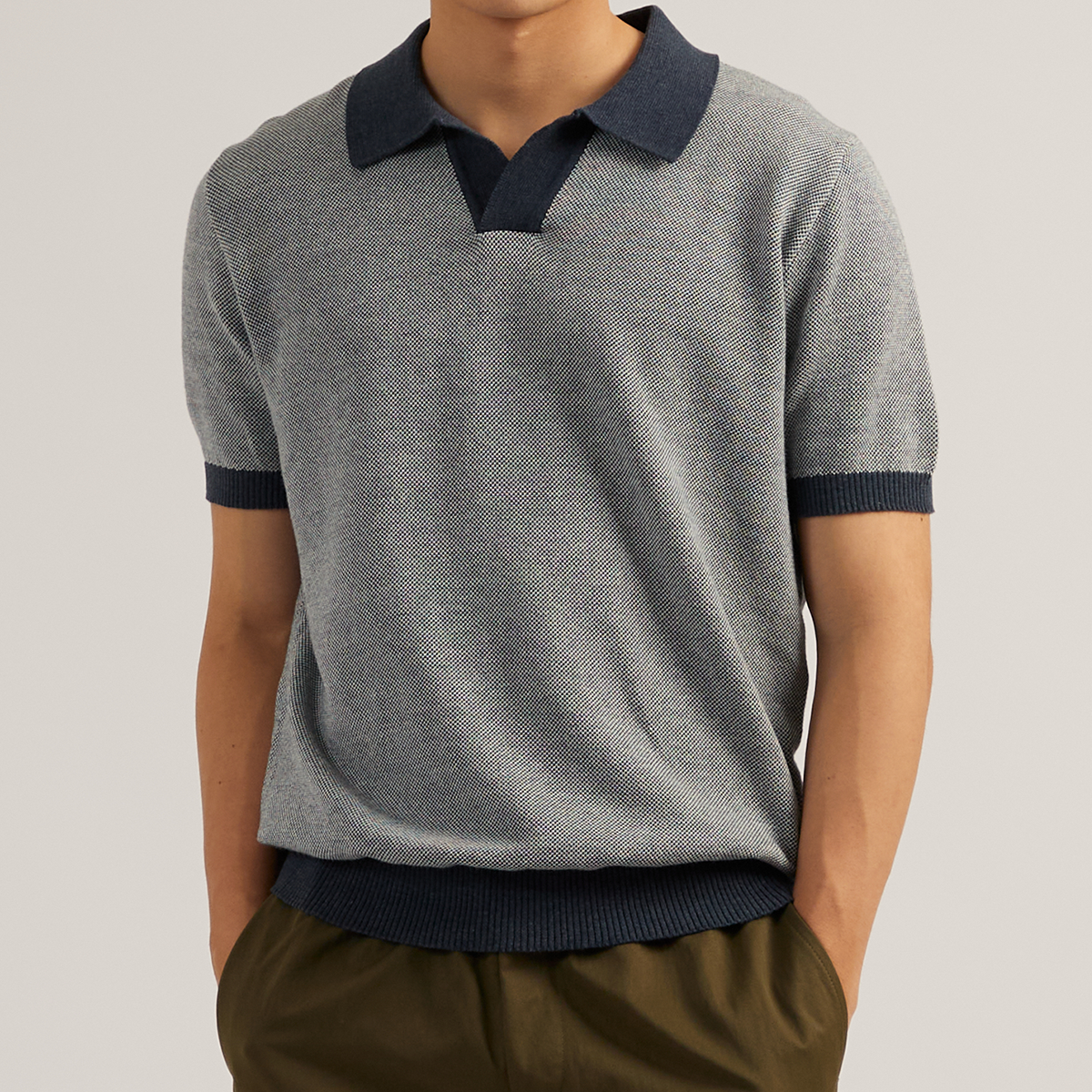 THEO KNIT POLO - NAVY