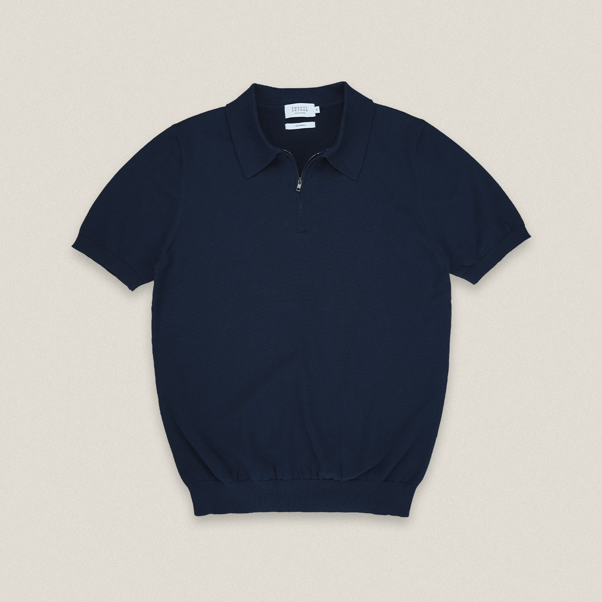 MASON ZIP KNIT POLO - NAVY