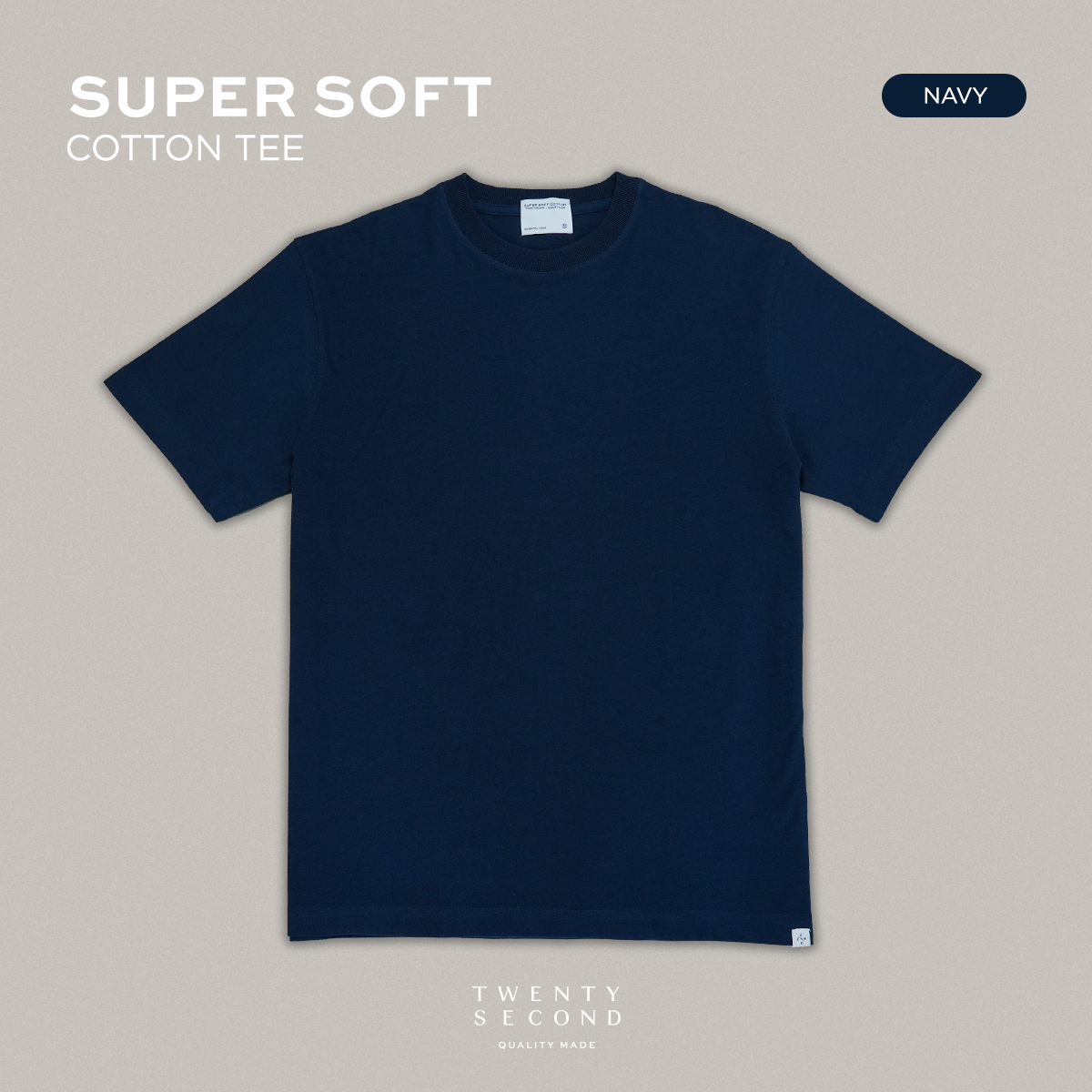 THE NEW SUPER SOFT COTTON TEE - NAVY