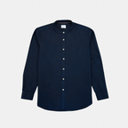 ETON BAND COLLAR SHIRT - NAVY