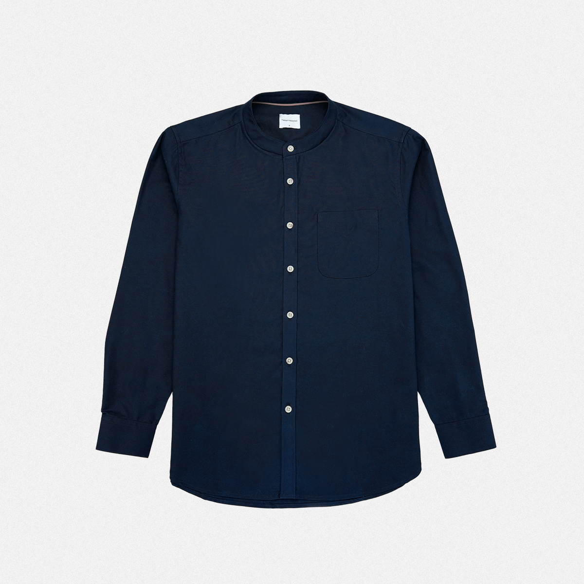 ETON BAND COLLAR SHIRT - NAVY