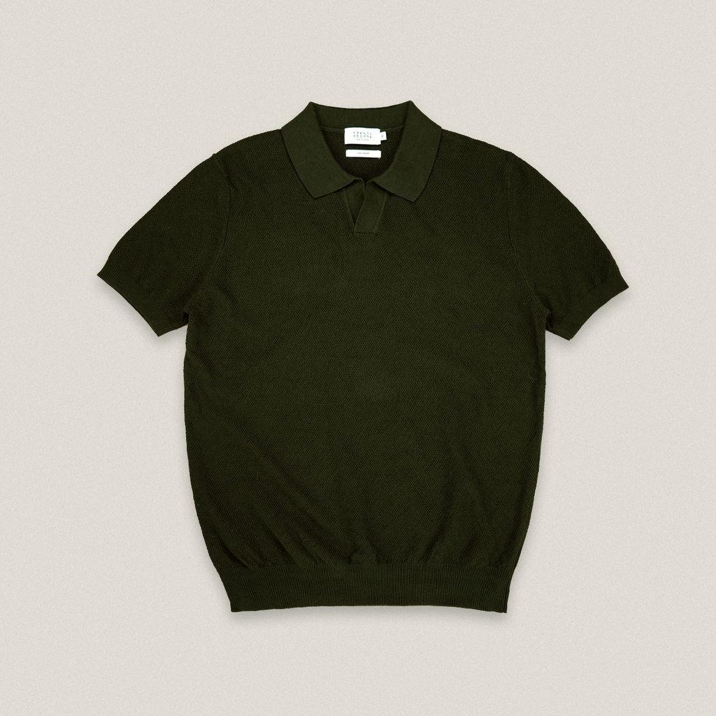 LUCCA KNIT POLO - OLIVE