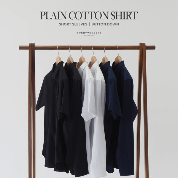 PLAIN SHORT SLEEVES SHIRT - WHITE