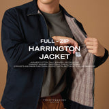 FULL-ZIP HARRINGTON JACKET - NAVY