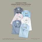 WRINKLE FREE BTD SHIRT - DARK BLUE STRIPE (Slim Fit)