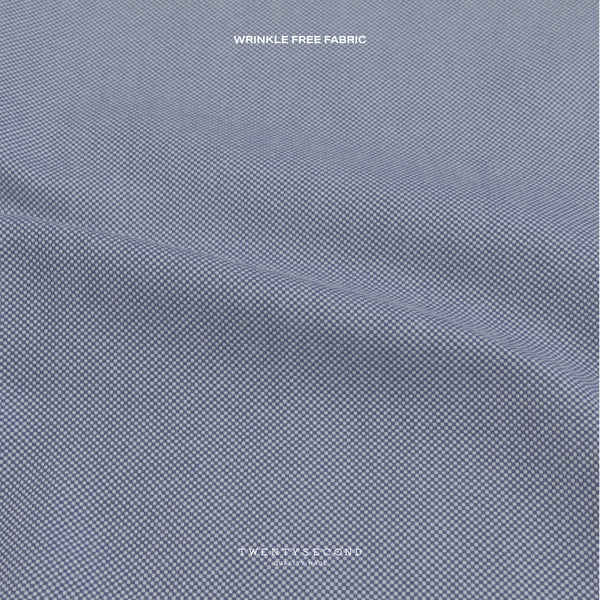 WRINKLE FREE BTD DRESS SHIRT - DARK BLUE (Slim Fit)