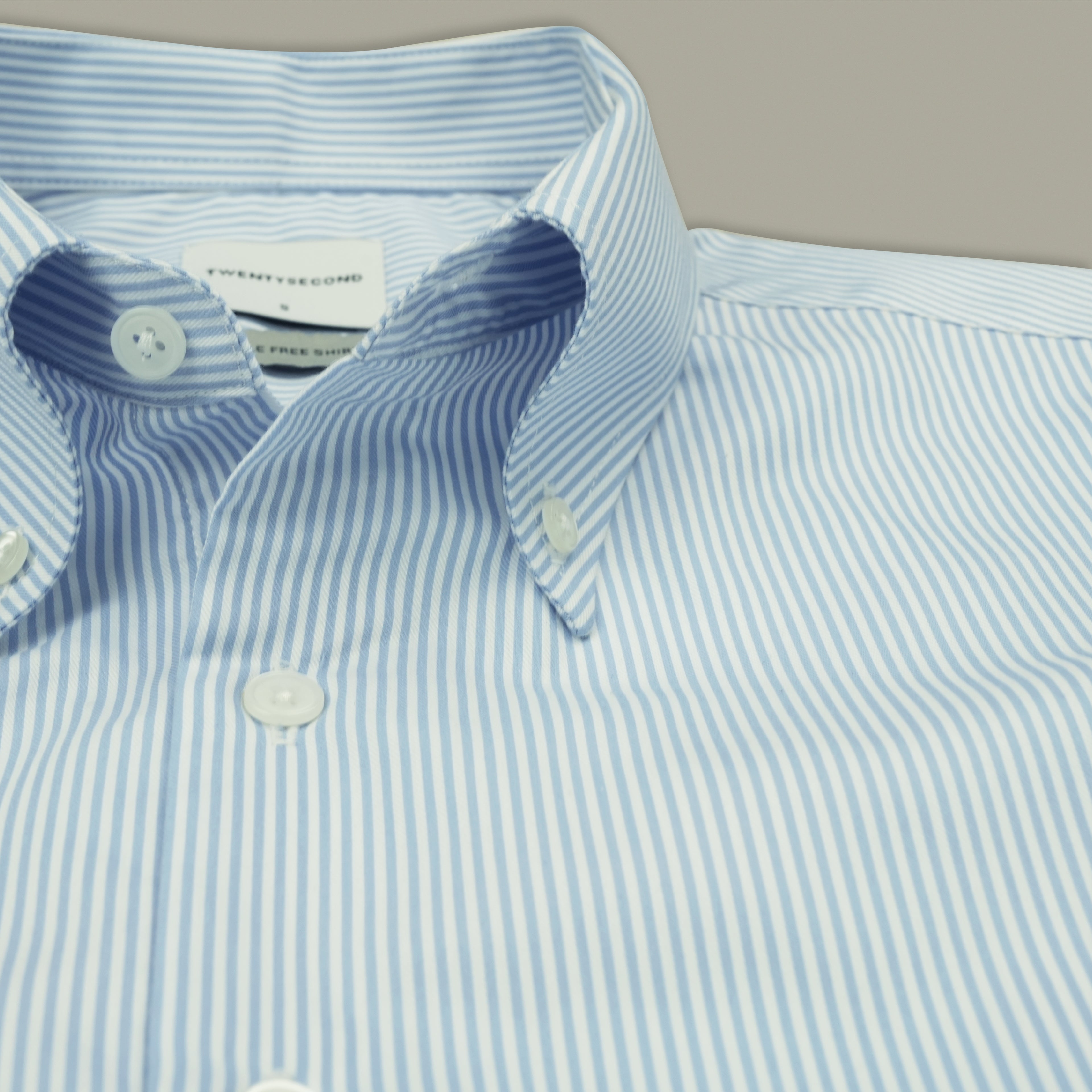 WRINKLE FREE BTD SHIRT - BLUE STRIPE (Slim Fit)