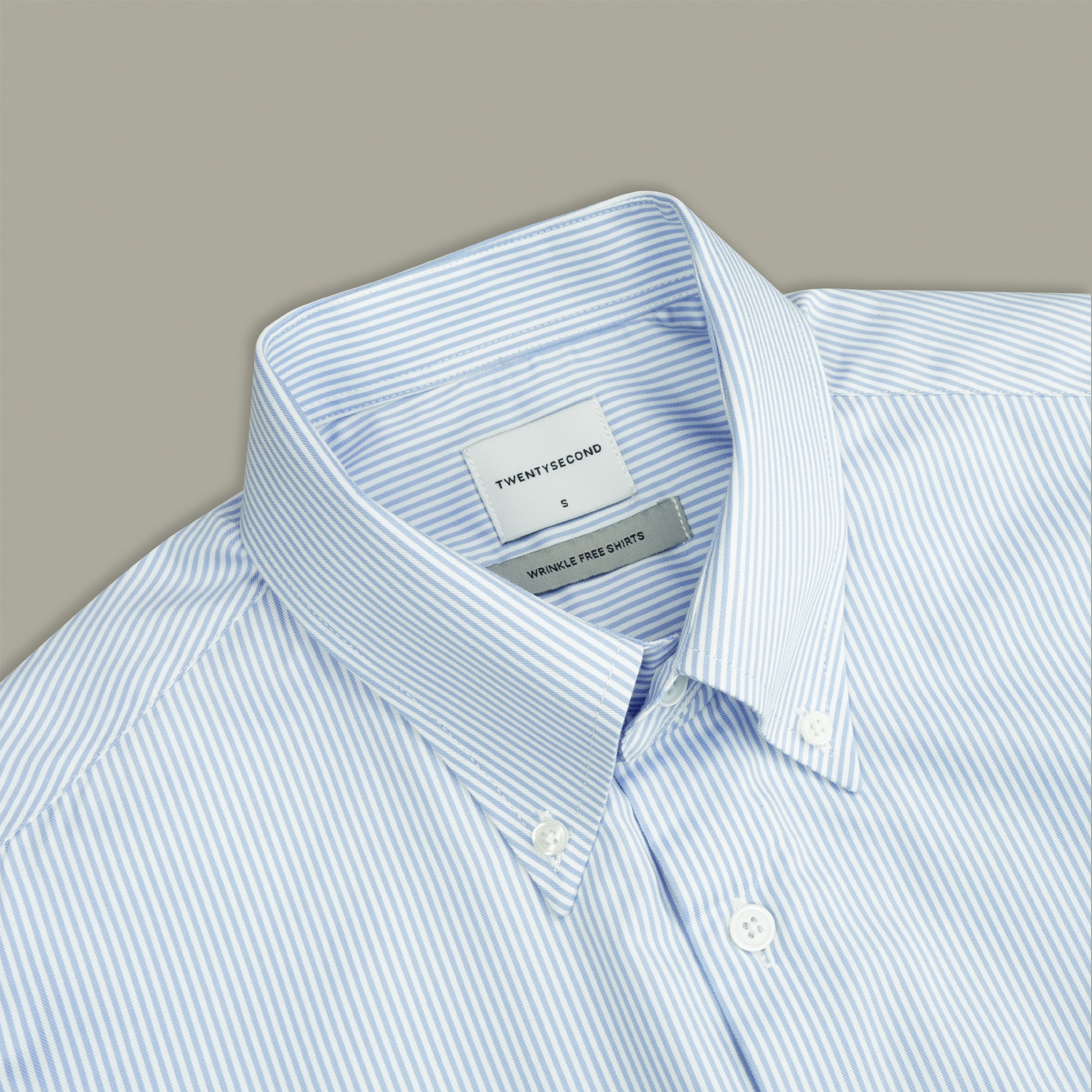 WRINKLE FREE BTD SHIRT - BLUE STRIPE (Slim Fit)