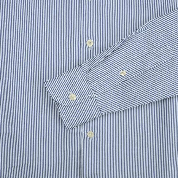 WRINKLE FREE BTD SHIRT - DARK BLUE STRIPE (Slim Fit)