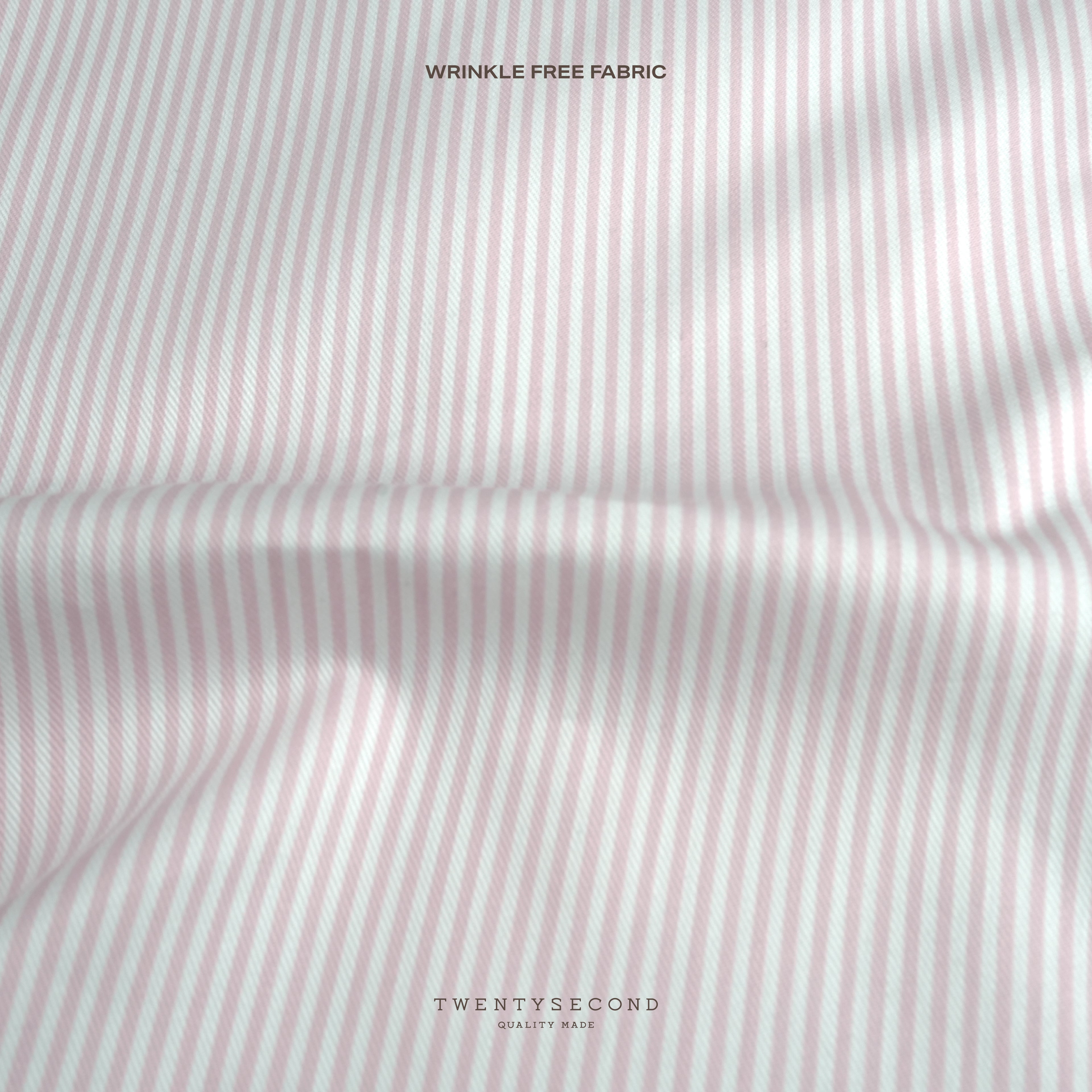 WRINKLE FREE BTD SHIRT - PINK STRIPE (Slim Fit)