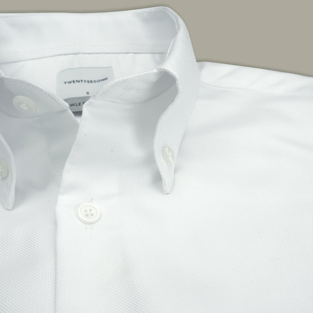 WRINKLE FREE BTD SHIRT - WHITE (Slim Fit)