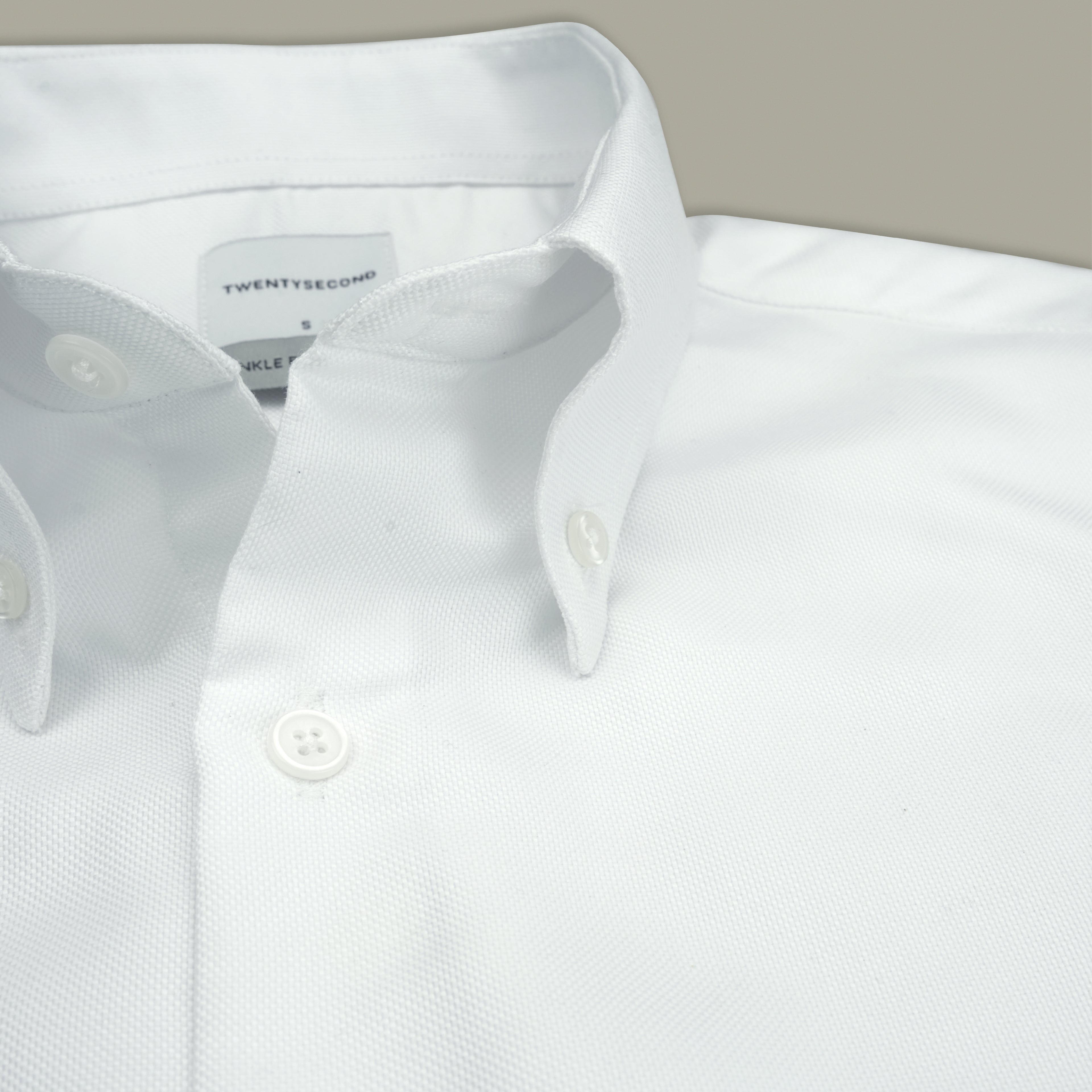 WRINKLE FREE BTD SHIRT - WHITE (Slim Fit)