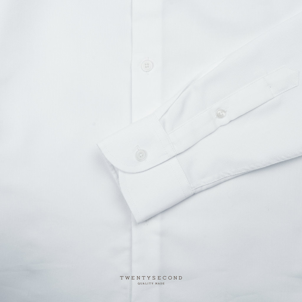 WRINKLE FREE BTD SHIRT - WHITE (Slim Fit)