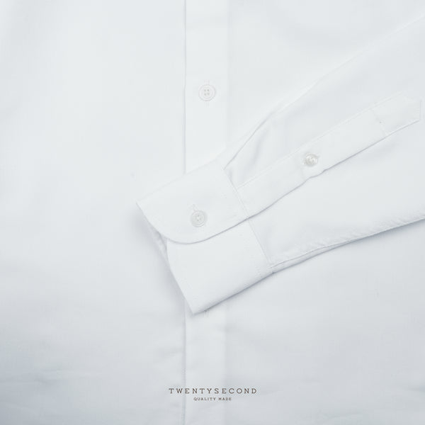 WRINKLE FREE BTD DRESS SHIRT - WHITE (Slim Fit)