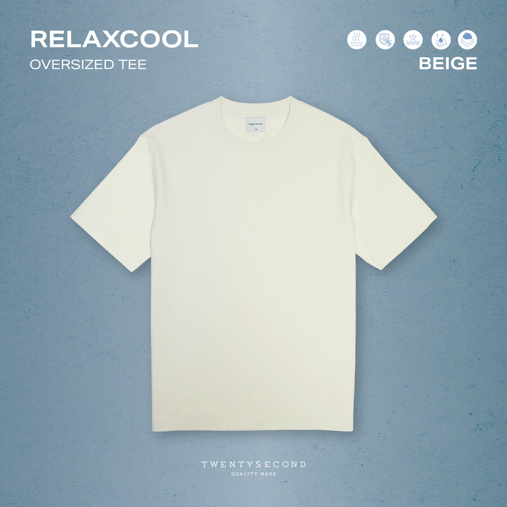 RELAXCOOL SEAMLESS OVERSIZED TEE - BEIGE