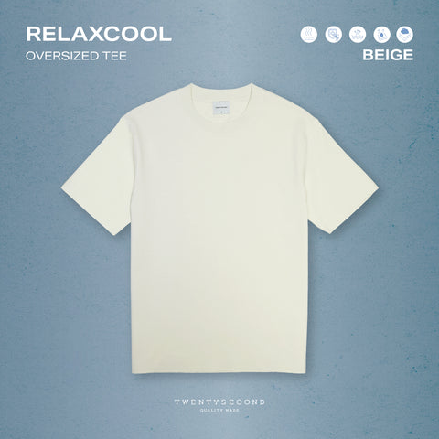 RELAXCOOL SEAMLESS OVERSIZED TEE - BEIGE