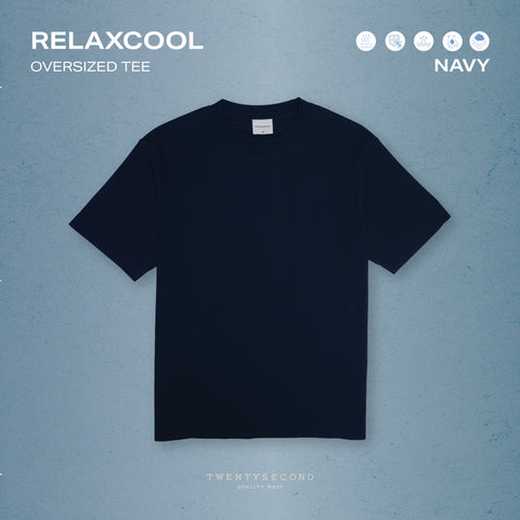 RELAXCOOL SEAMLESS OVERSIZED TEE - NAVY