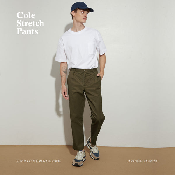 COLE STRETCH PANTS - OLIVE