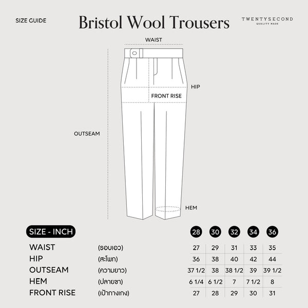 BRISTOL WOOL TROUSERS - NAVY