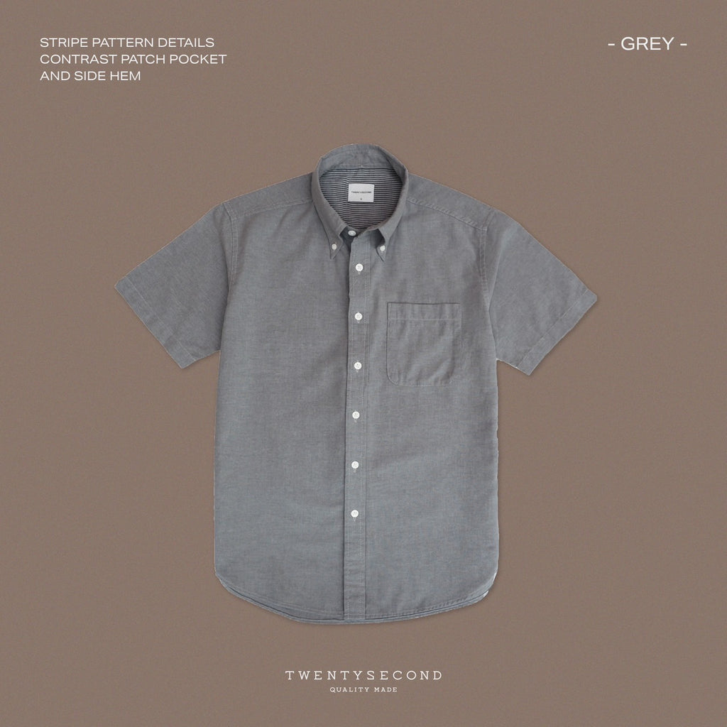 BRAD OXFORD SHIRT - DARK GREY