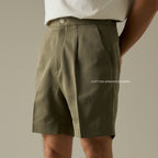 JOSH SINGLE PLEAT SHORTS - OLIVE