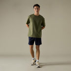 JOSH SINGLE PLEAT SHORTS - NAVY