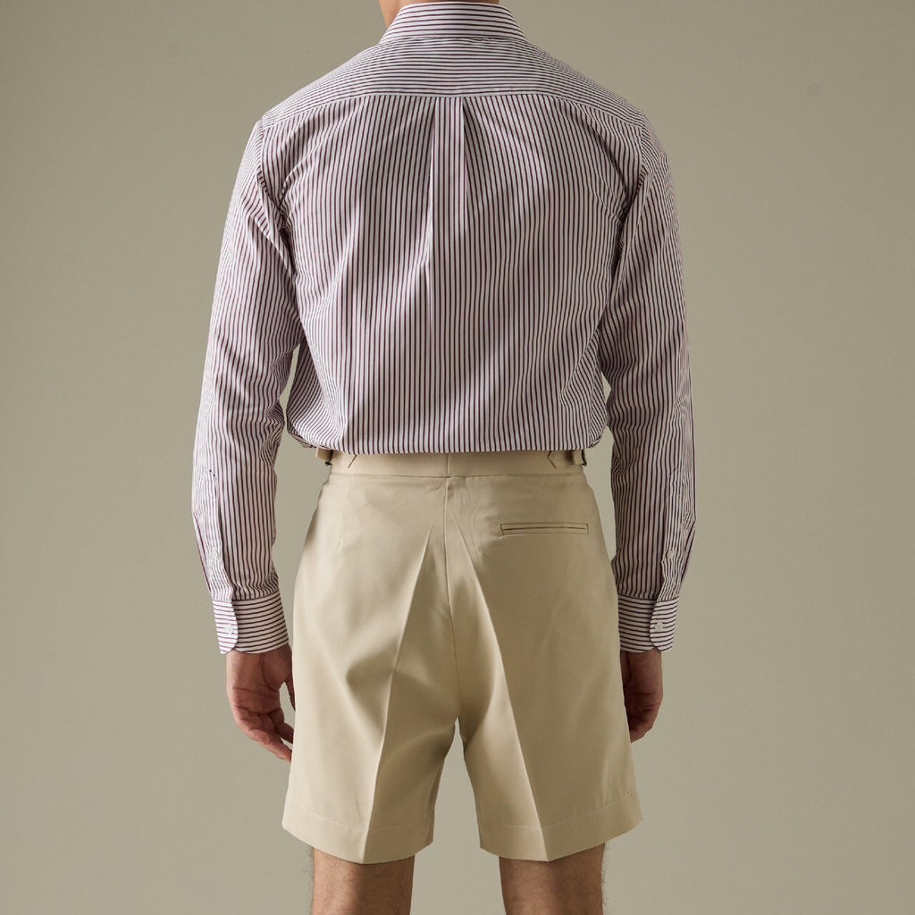 JOSH SINGLE PLEAT SHORTS - BEIGE