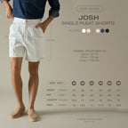 JOSH SINGLE PLEAT SHORTS - NAVY