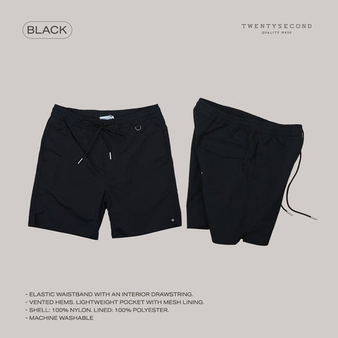 BOB NYLON SHORTS - BLACK